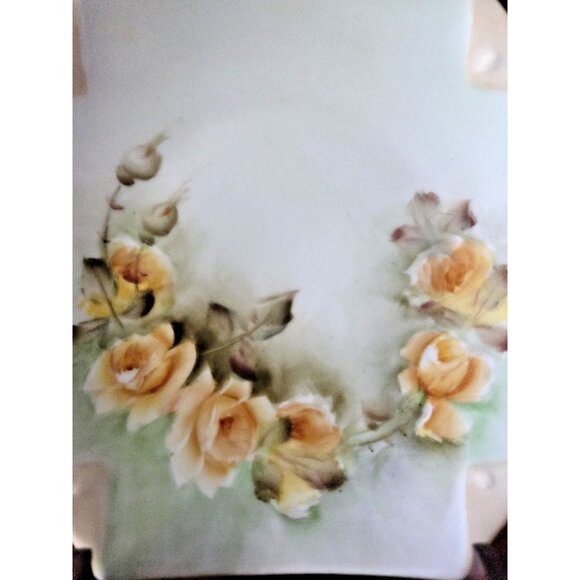 Schumann Bavaria Hand Painted Yellow Roses Plates Signed Becker 5 3/8” Pair - Picture 3 of 8